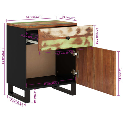 Sängbord Nattduksbord Trä 50x33x60 cm massivt återvunnet och