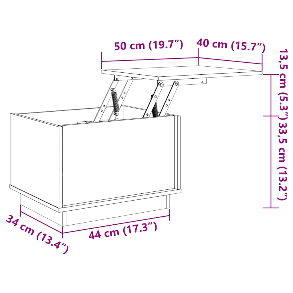 Soffbord Grå 40x50x35 cm massivt furu