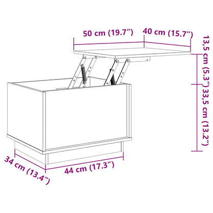 Soffbord Grå 40x50x35 cm massivt furu