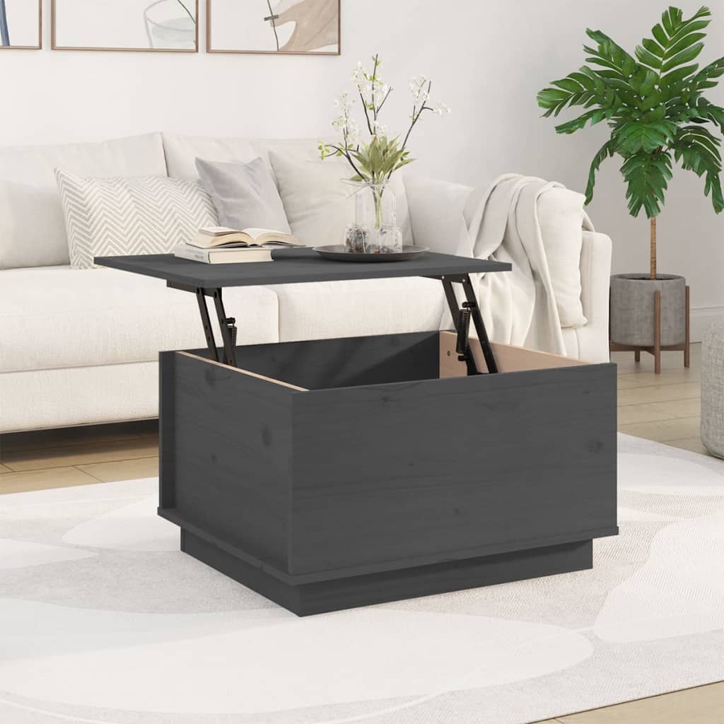 Soffbord Grå 60x50x35 cm massivt furu