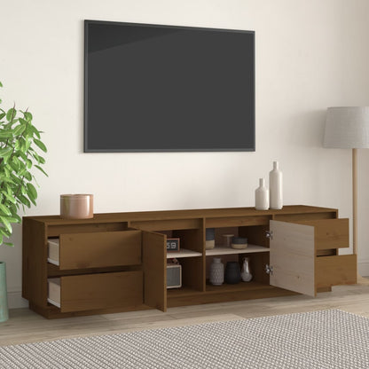 TV-Möbel Brun Honungsbrun TV-Bänk 176x37x47,5 cm massiv furu