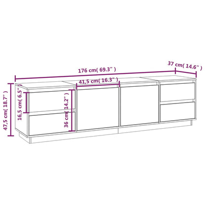 TV-Möbel Brun Honungsbrun TV-Bänk 176x37x47,5 cm massiv furu