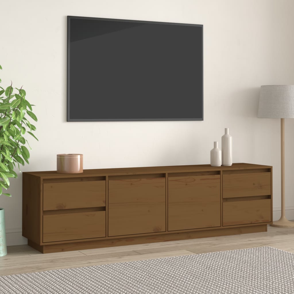 TV-Möbel Brun Honungsbrun TV-Bänk 176x37x47,5 cm massiv furu
