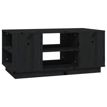 Soffbord Svart 90x49x40,5 cm massiv furu