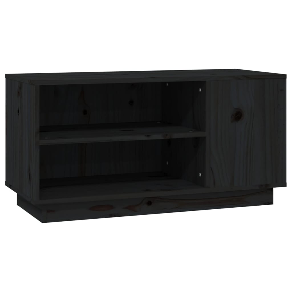 TV-Möbel Svart TV-Bänk 80x35x40,5 cm massiv furu