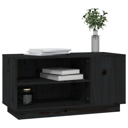 TV-Möbel Svart TV-Bänk 80x35x40,5 cm massiv furu