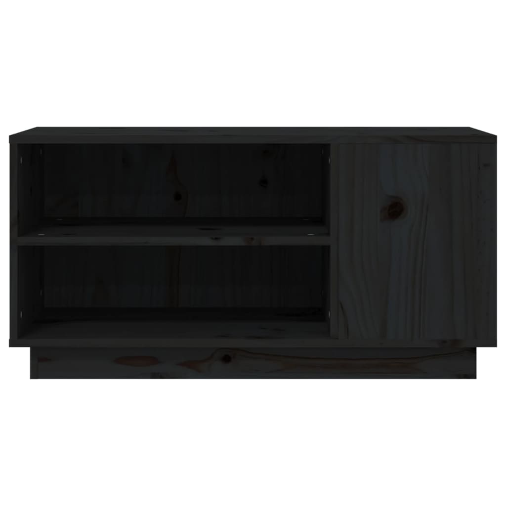 TV-Möbel Svart TV-Bänk 80x35x40,5 cm massiv furu