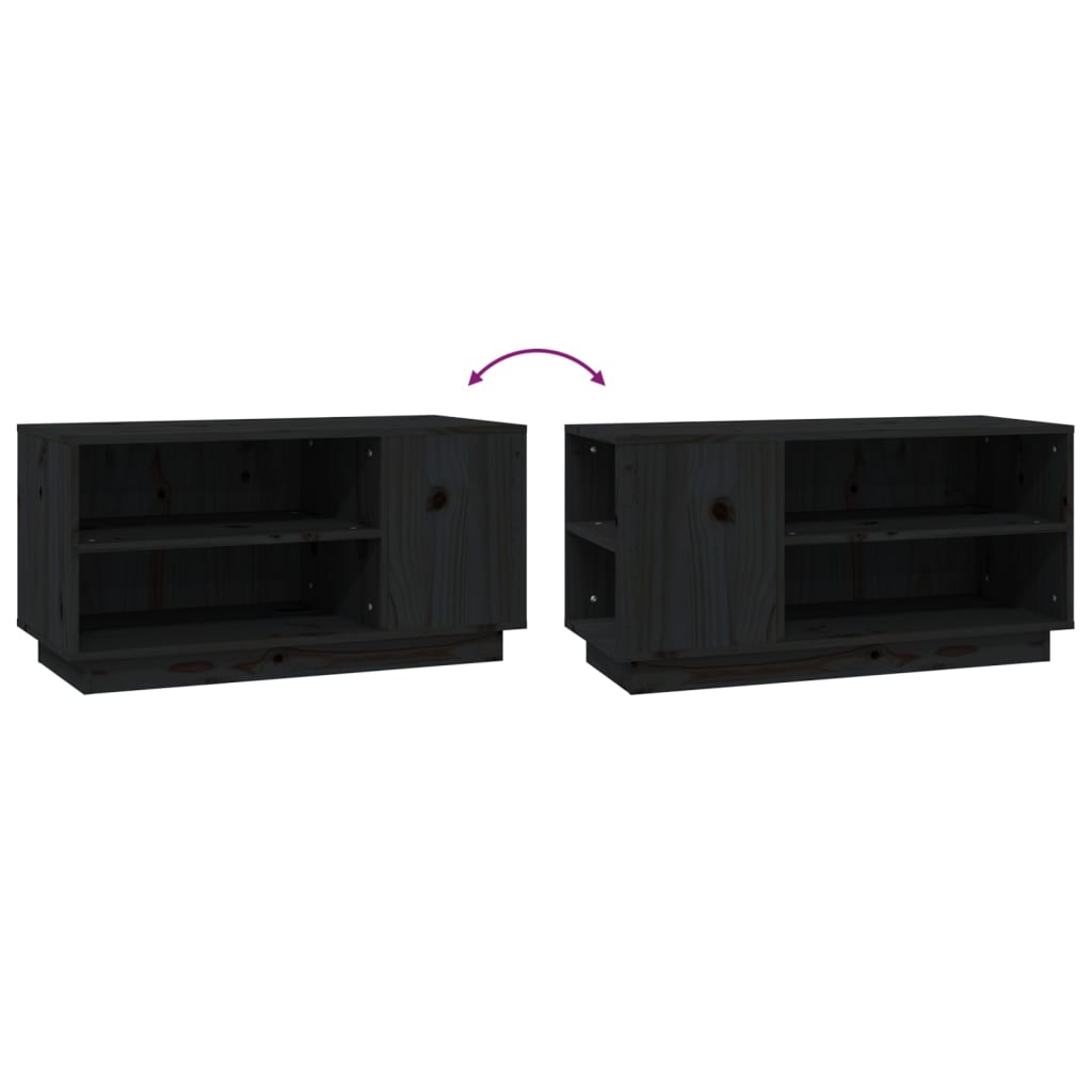 TV-Möbel Svart TV-Bänk 80x35x40,5 cm massiv furu