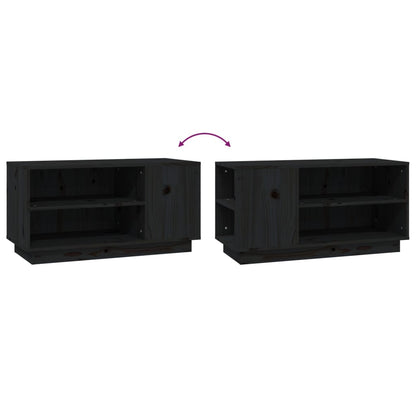 TV-Möbel Svart TV-Bänk 80x35x40,5 cm massiv furu