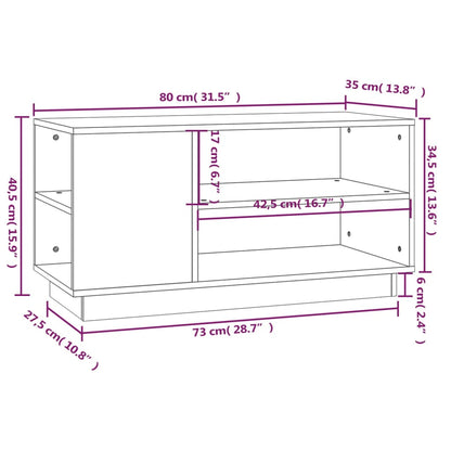 TV-Möbel Svart TV-Bänk 80x35x40,5 cm massiv furu