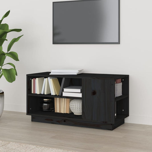 TV-Möbel Svart TV-Bänk 80x35x40,5 cm massiv furu