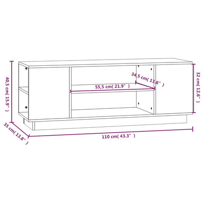 TV-Möbel Vit TV-Bänk 110x35x40,5 cm massiv furu