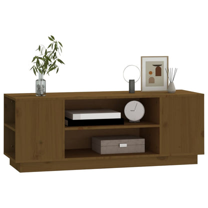 TV-Möbel Brun TV-Bänk honungsbrun 110x35x40,5 cm massiv furu