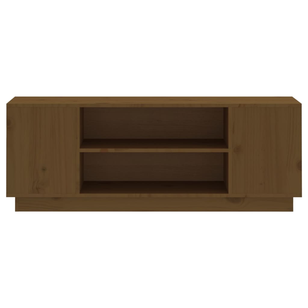 TV-Möbel Brun TV-Bänk honungsbrun 110x35x40,5 cm massiv furu