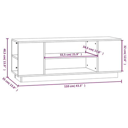 TV-Möbel Brun TV-Bänk honungsbrun 110x35x40,5 cm massiv furu
