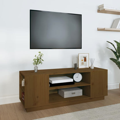 TV-Möbel Brun TV-Bänk honungsbrun 110x35x40,5 cm massiv furu