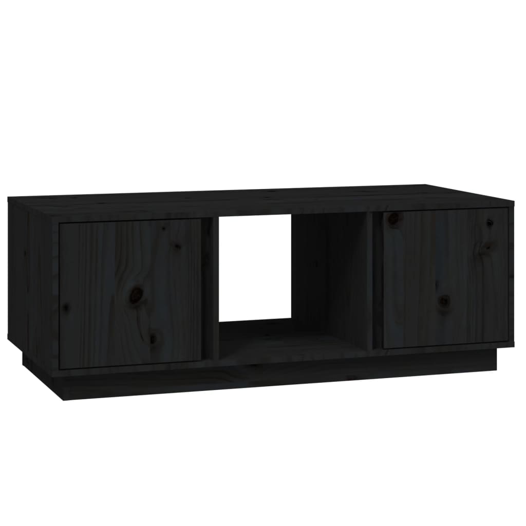 Soffbord Svart 110x50x40 cm massiv furu