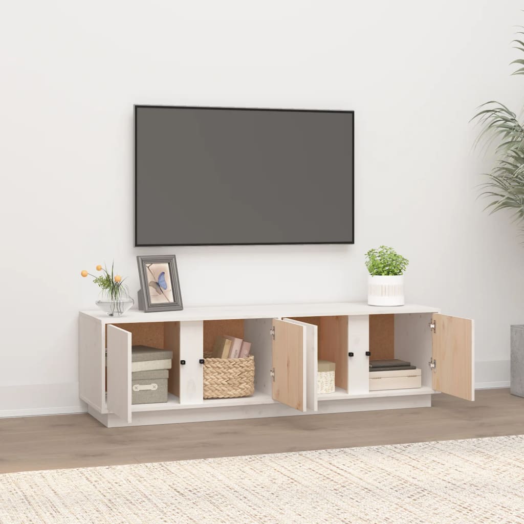 TV-Möbel Vit TV-Bänk 140x40x40 cm massiv furu