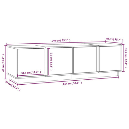 TV-Möbel Vit TV-Bänk 140x40x40 cm massiv furu