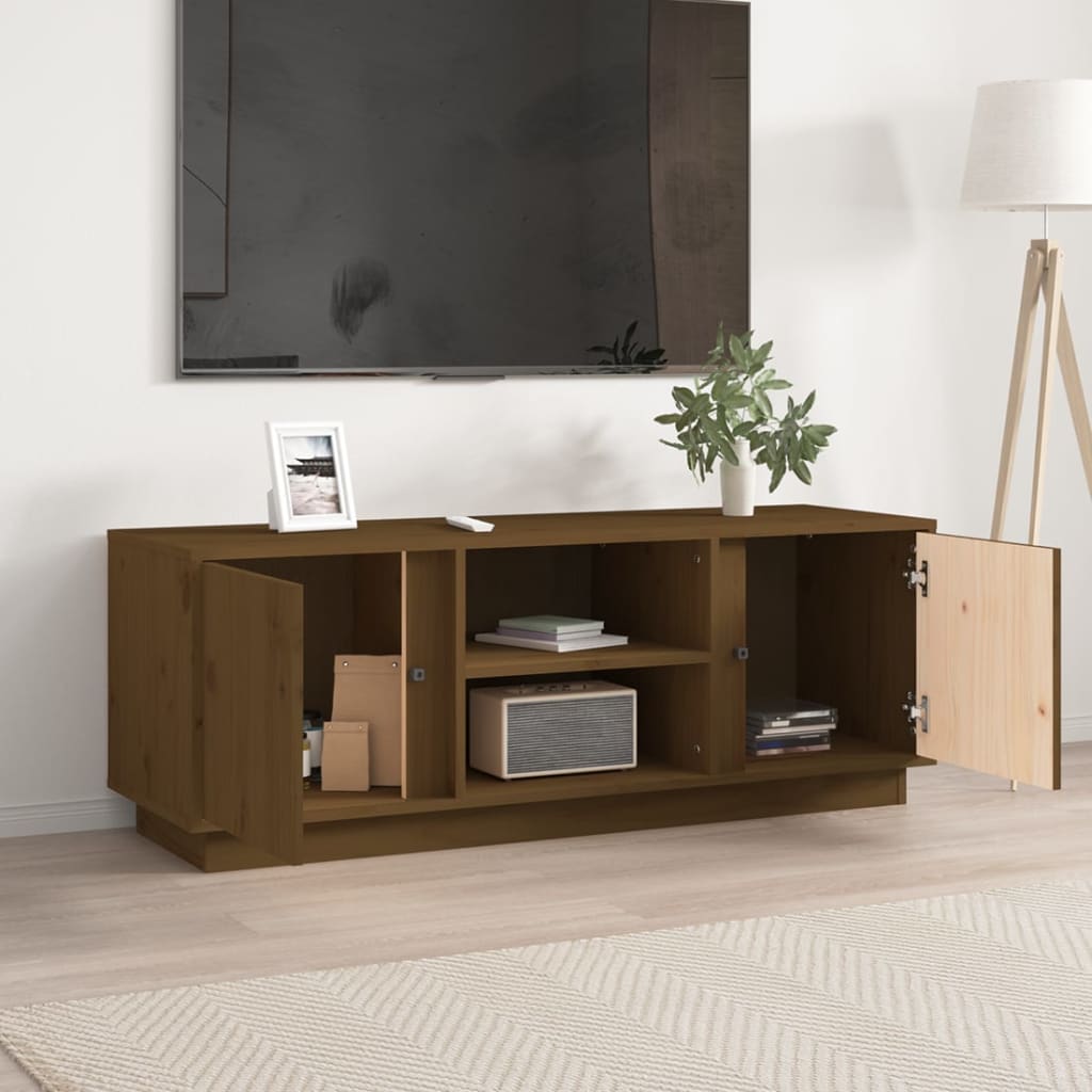 TV-Möbel Brun Honungsbrun TV-Bänk 110x35x40,5 cm massiv furu