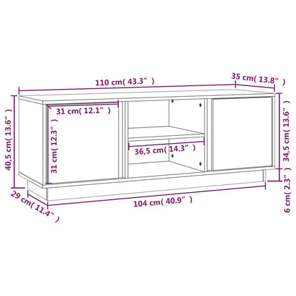 TV-Möbel Brun Honungsbrun TV-Bänk 110x35x40,5 cm massiv furu