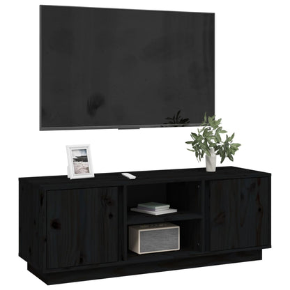 TV-Möbel Svart TV-Bänk 110x35x40,5 cm massiv furu