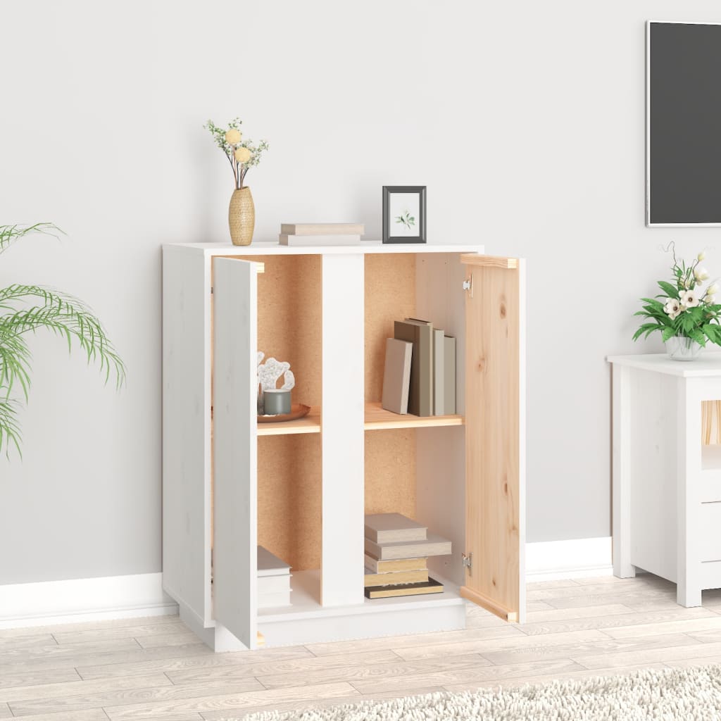 Skänk Vit 60x35x80 cm massiv furu