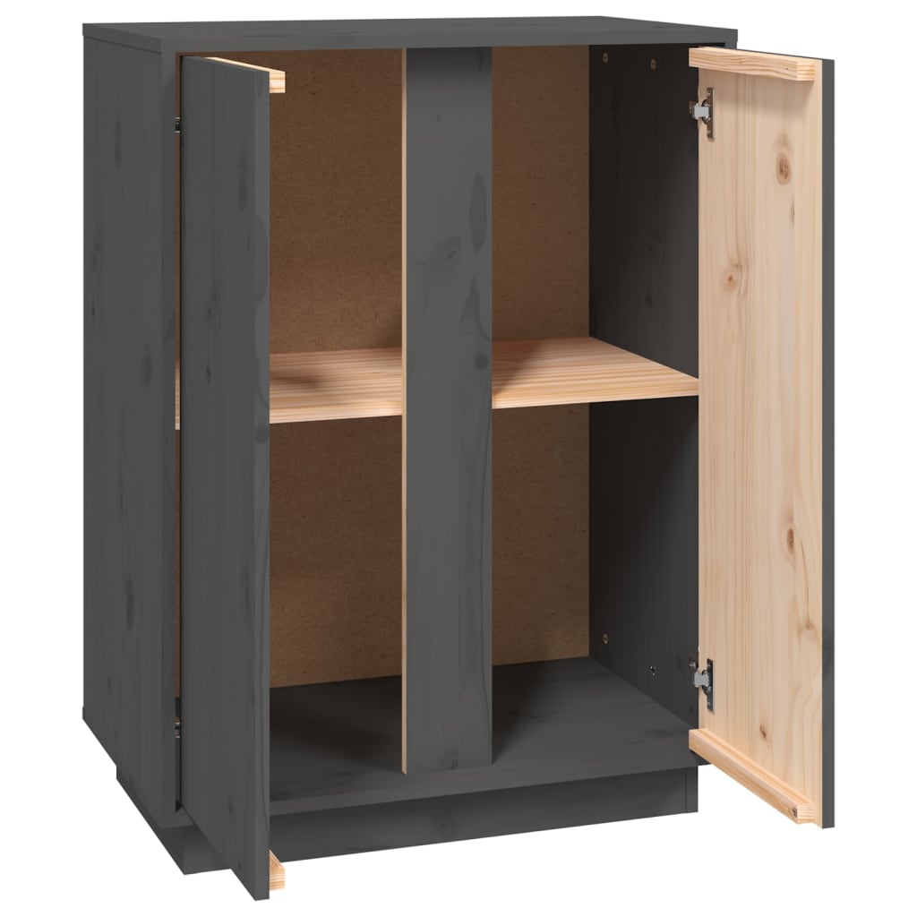 Skänk Grå 60x35x80cm massiv furu