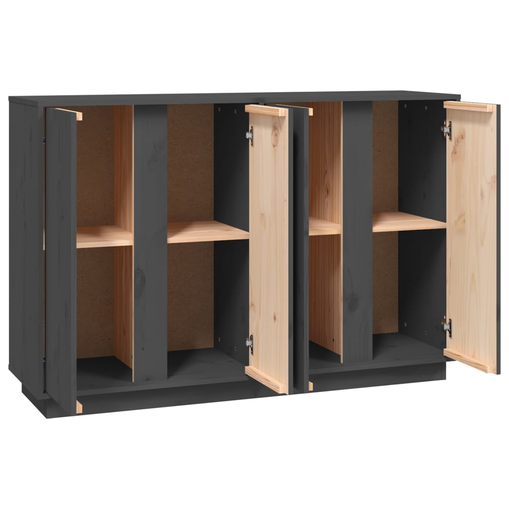 Skåp grå 120x35x80 cm massiv furu