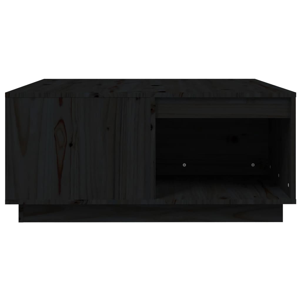 Soffbord Svart 80x81x36,5 cm massiv furu