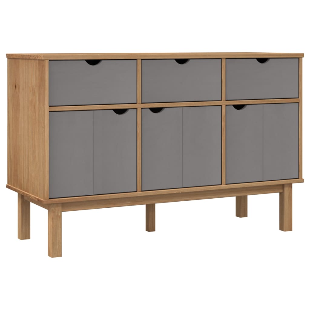 Skänk OTTA brun&grå 114x43x73,5 cm massiv furu