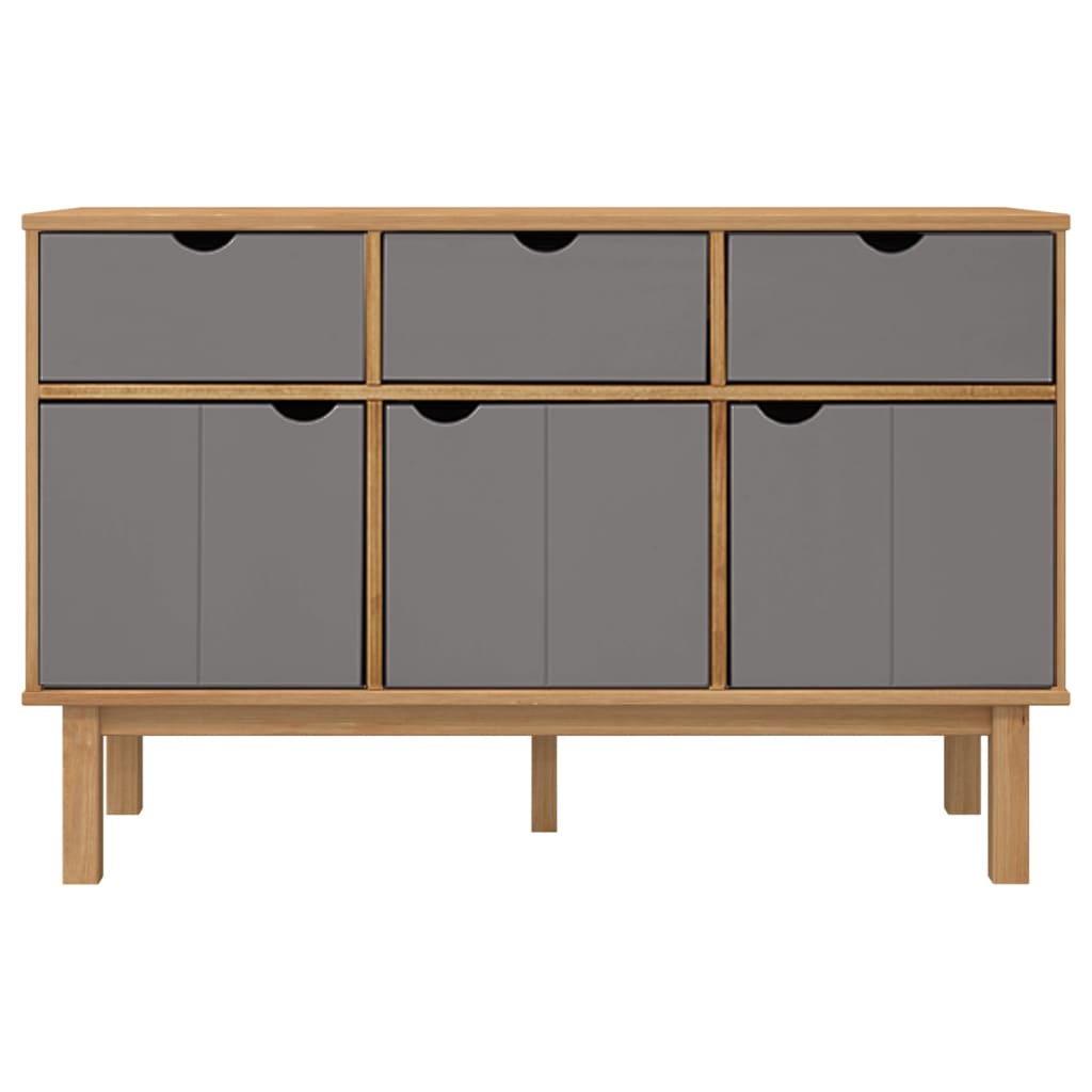 Skänk OTTA brun&grå 114x43x73,5 cm massiv furu