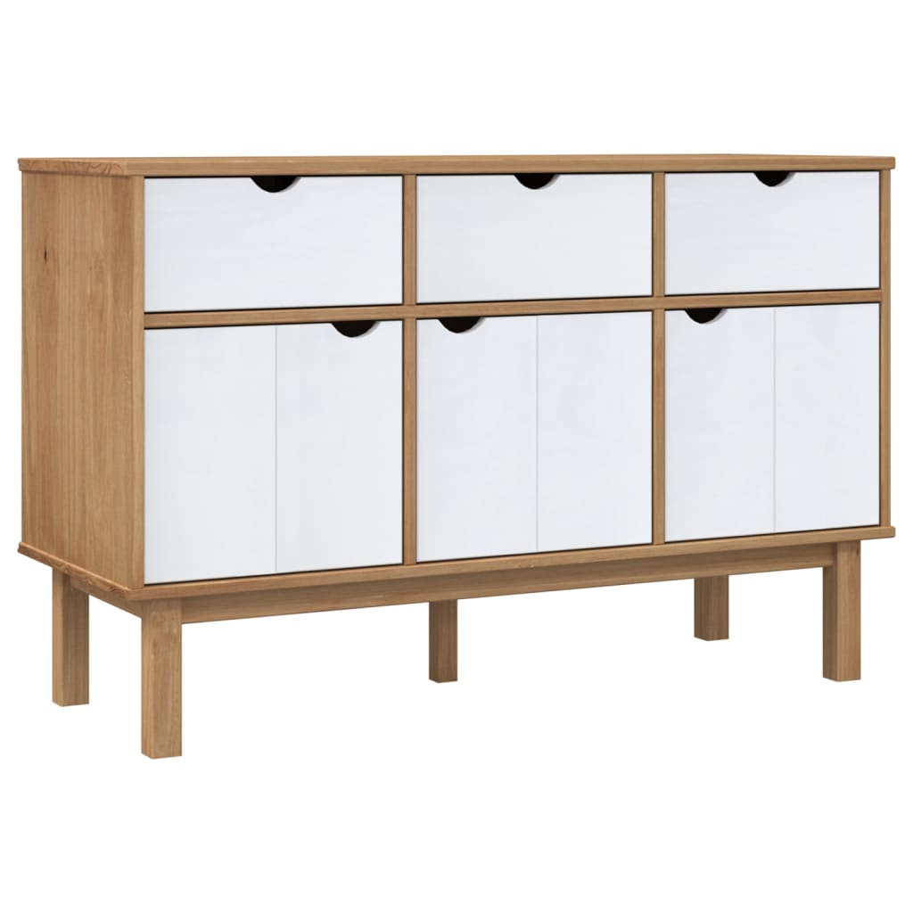 Skänk OTTA brun&vit 114x43x73,5 cm massiv furu