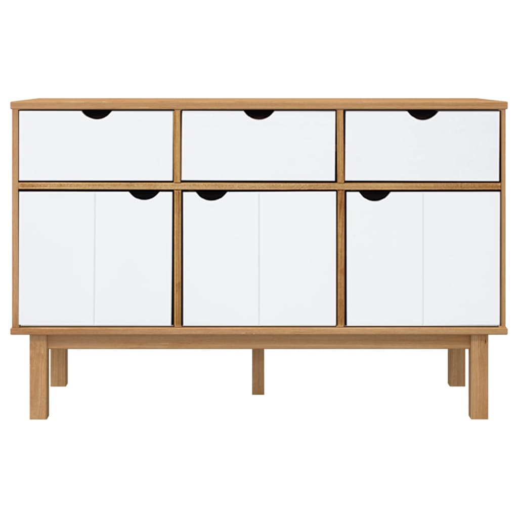 Skänk OTTA brun&vit 114x43x73,5 cm massiv furu