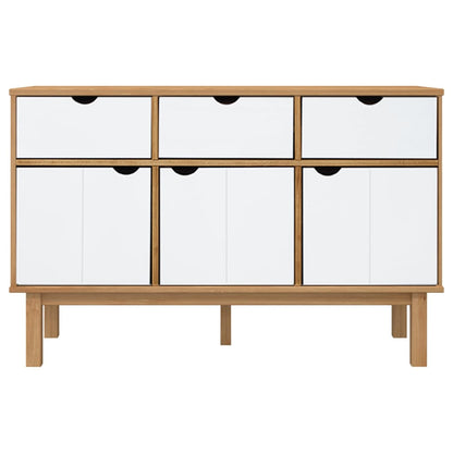 Skänk OTTA brun&vit 114x43x73,5 cm massiv furu