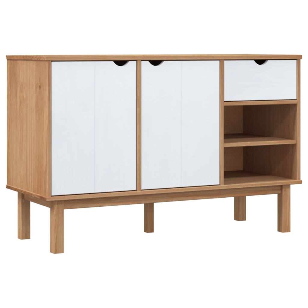 Skänk OTTA brun&vit 114x43x73,5 cm massiv furu