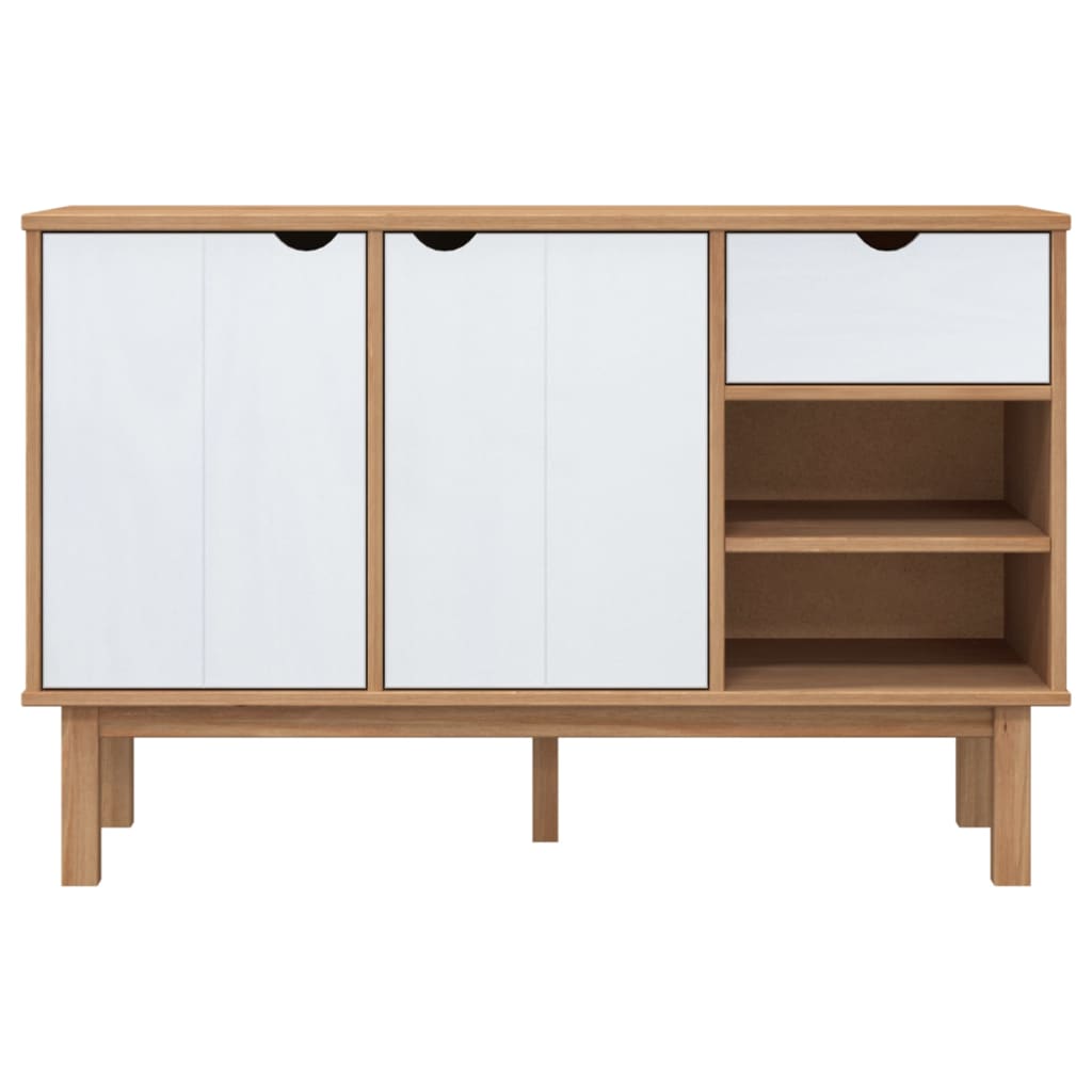 Skänk OTTA brun&vit 114x43x73,5 cm massiv furu