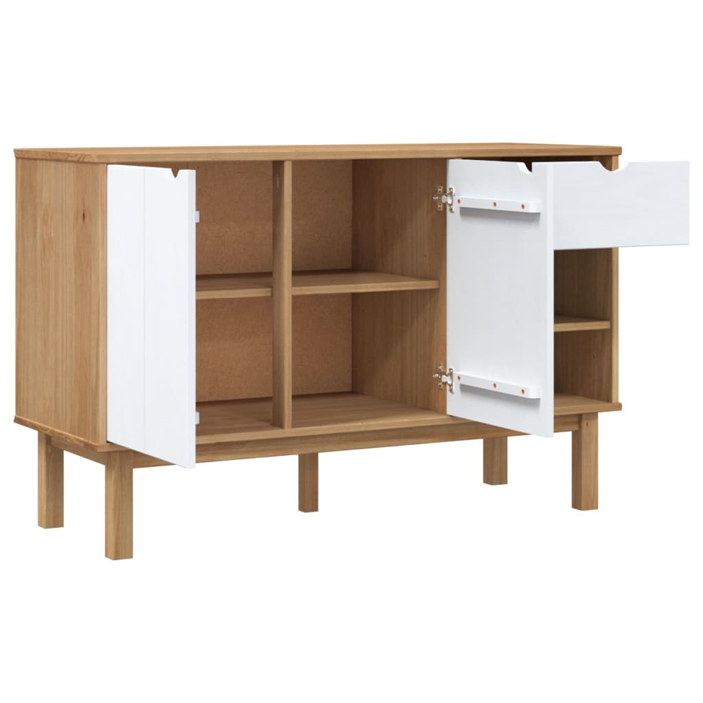 Skänk OTTA brun&vit 114x43x73,5 cm massiv furu