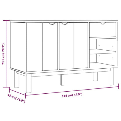 Skänk OTTA brun&vit 114x43x73,5 cm massiv furu