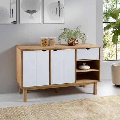 Skänk OTTA brun&vit 114x43x73,5 cm massiv furu