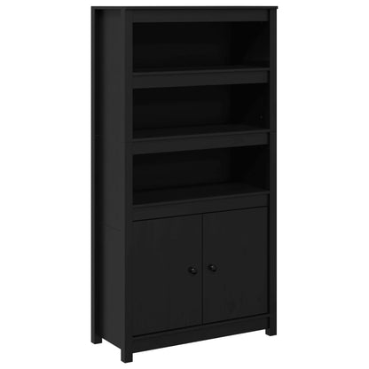 Skåp Svart 80x35x154 cm massiv furu