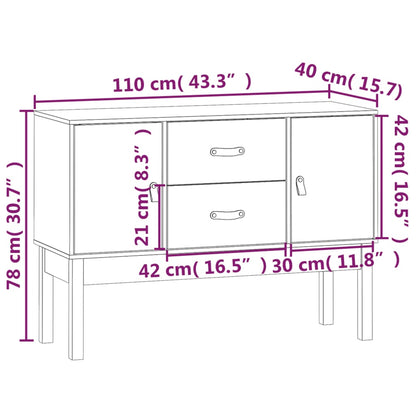 Skänk Brun Honungbrun 110x40x78 cm massiv furu