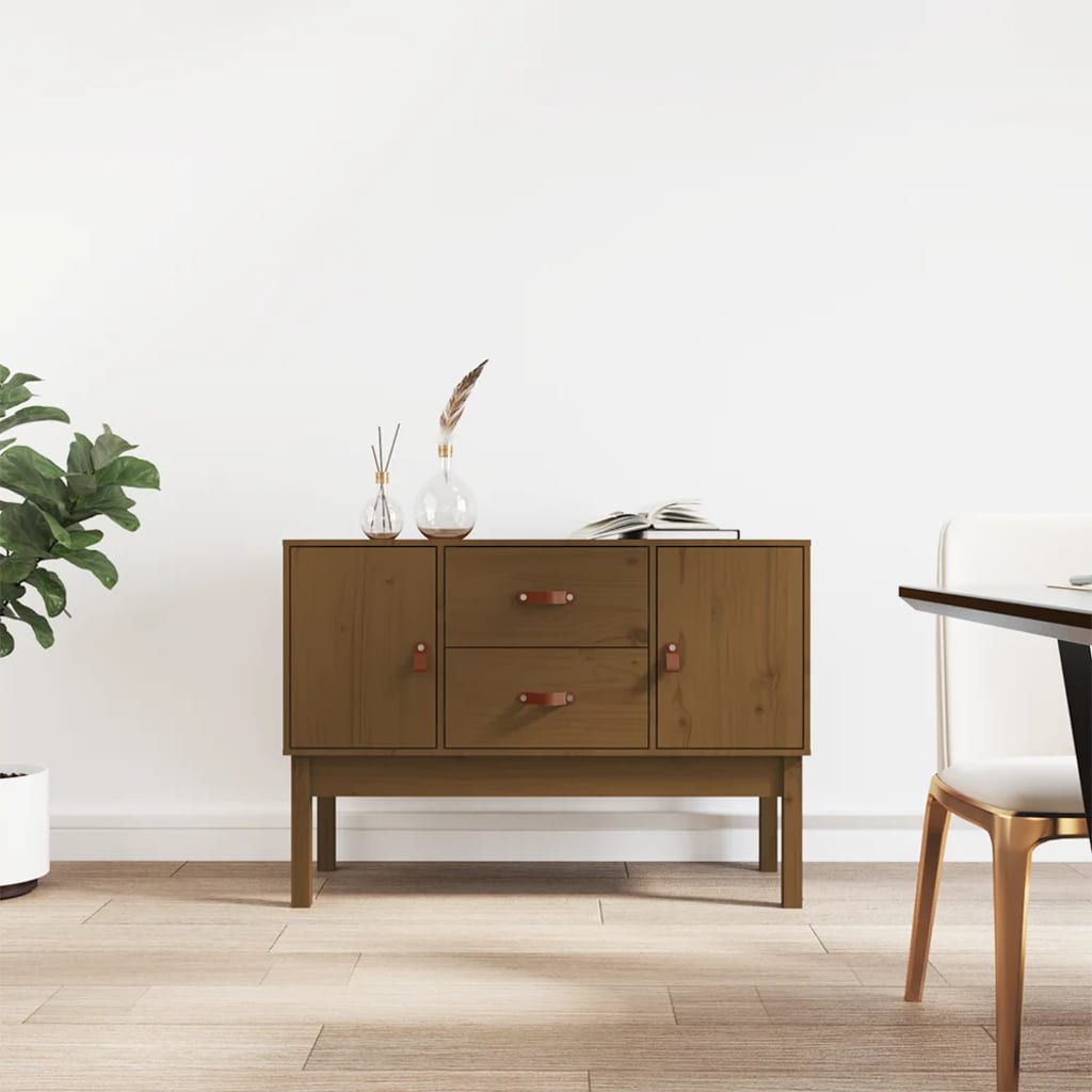 Skänk Brun Honungbrun 110x40x78 cm massiv furu