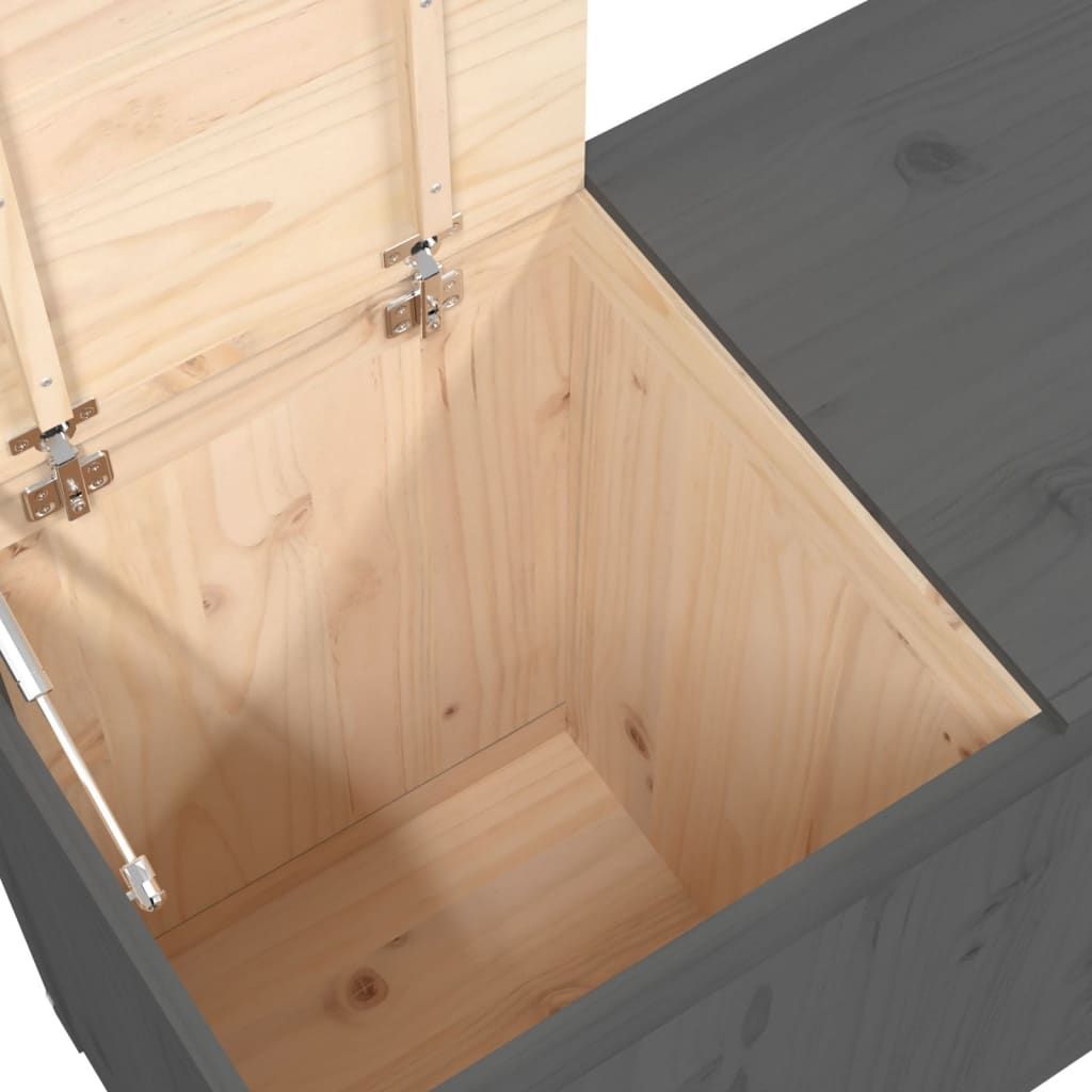 Tvättkorg Grå 88,5x44x66 cm massiv furu