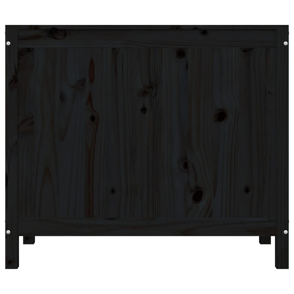 Tvättkorg Svart 88,5x44x76 cm massiv furu