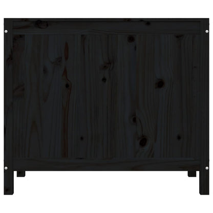 Tvättkorg Svart 88,5x44x76 cm massiv furu