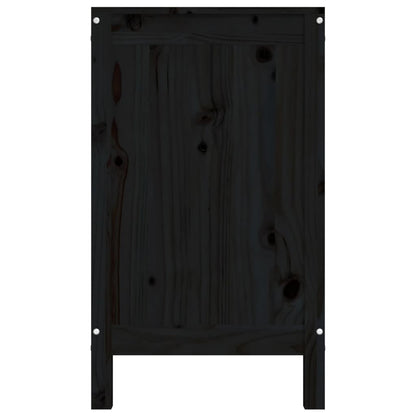 Tvättkorg Svart 88,5x44x76 cm massiv furu