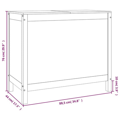Tvättkorg Svart 88,5x44x76 cm massiv furu