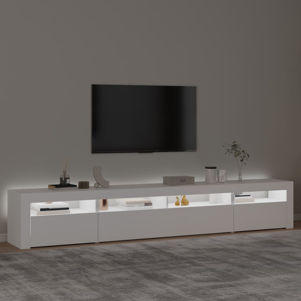TV-Möbel Vit TV-Bänk LED 240x35x40 cm
