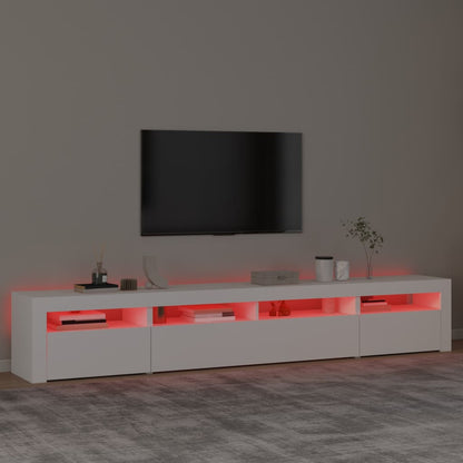 TV-Möbel Vit TV-Bänk LED 240x35x40 cm